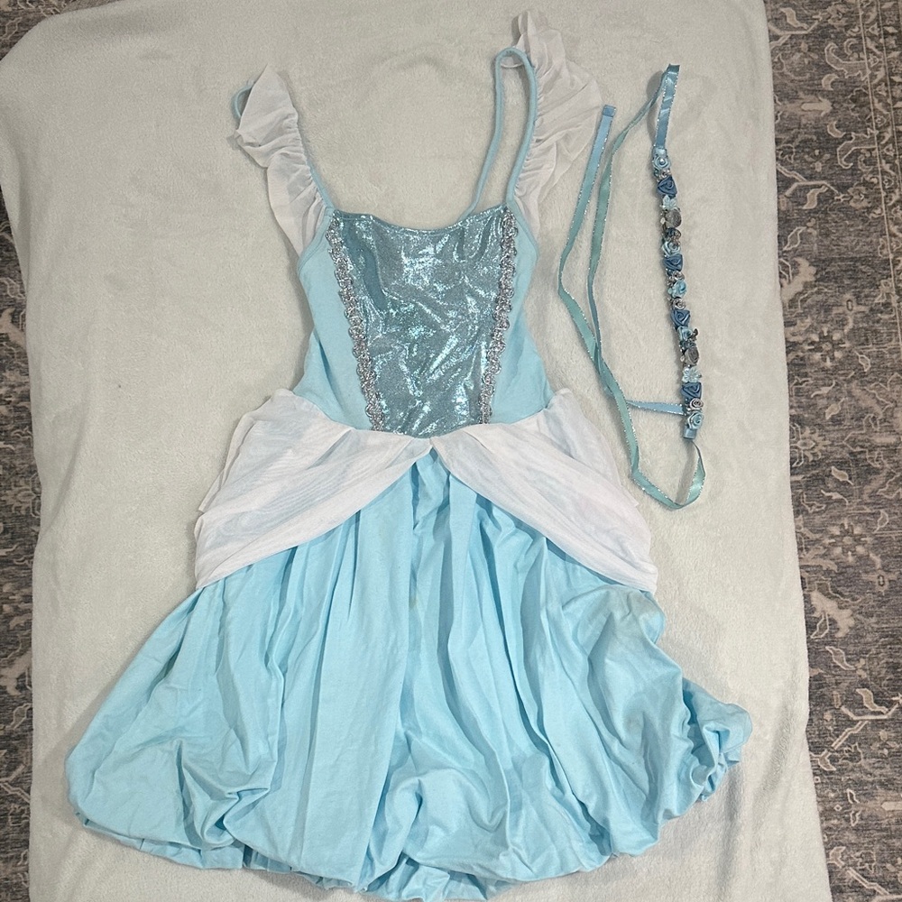 Sparkling Blue and White Kids Dance Dress